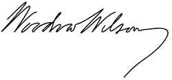 Signature of Woodrow Wilson